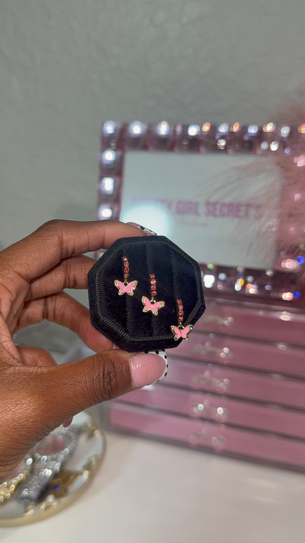 Pink Butterfly - Nose Hoop