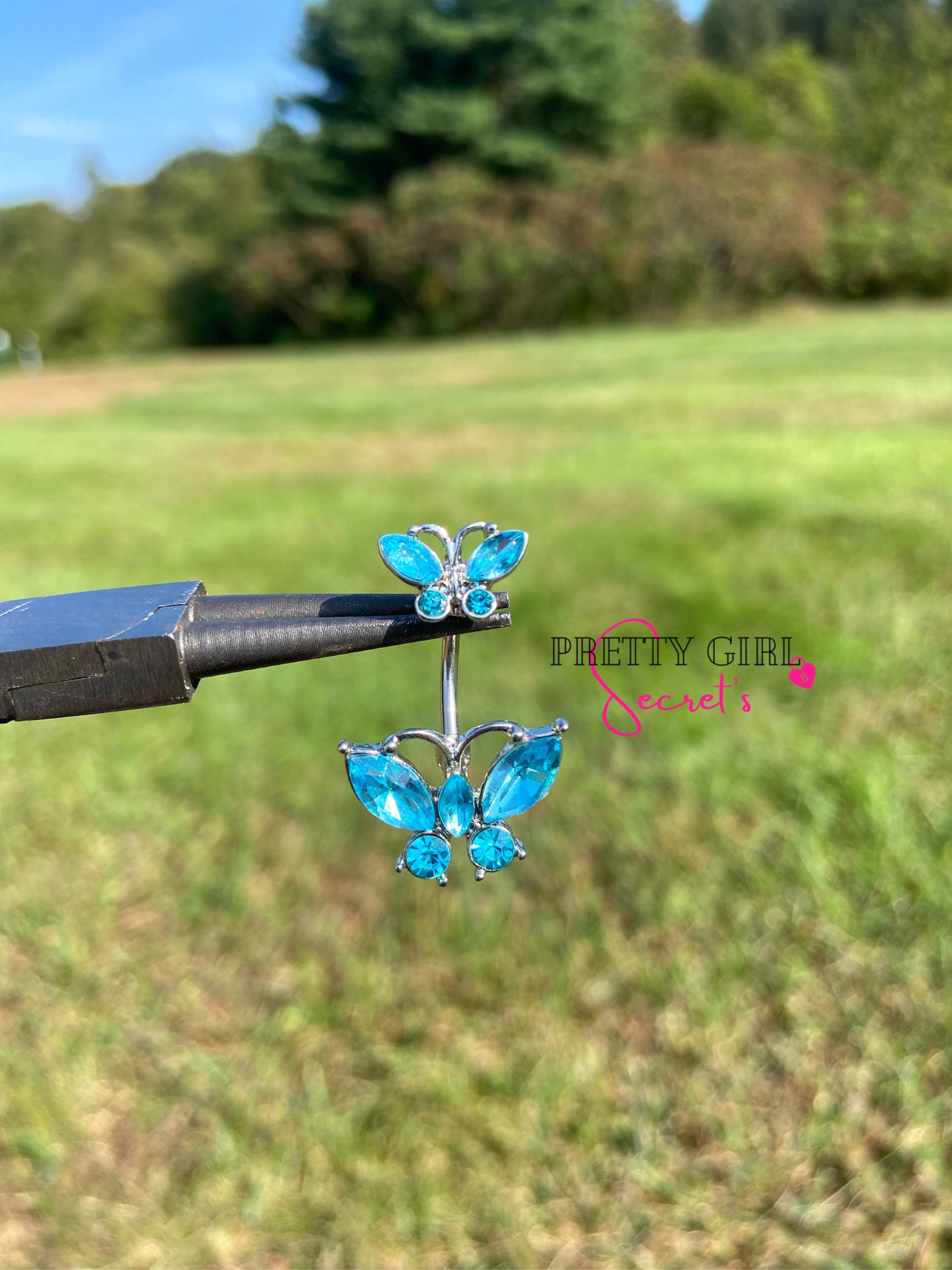 Crystal Butterfly - Belly Ring