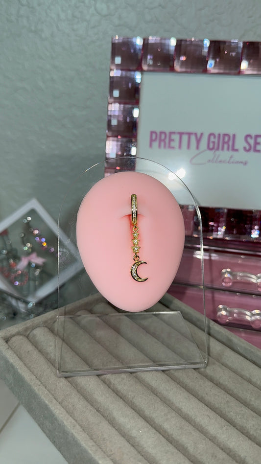 Moon and Stars - Screwless Dangle Belly Piercing