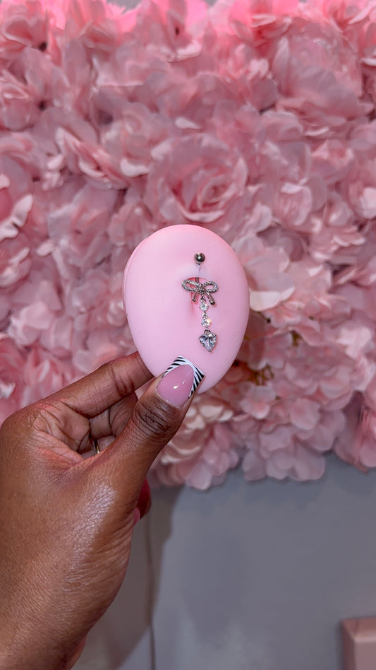 Silver Ribbon - Dangle Belly Piercing