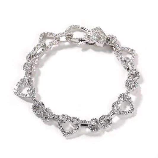 Infinity Hearts - Silver CZ Bracelet