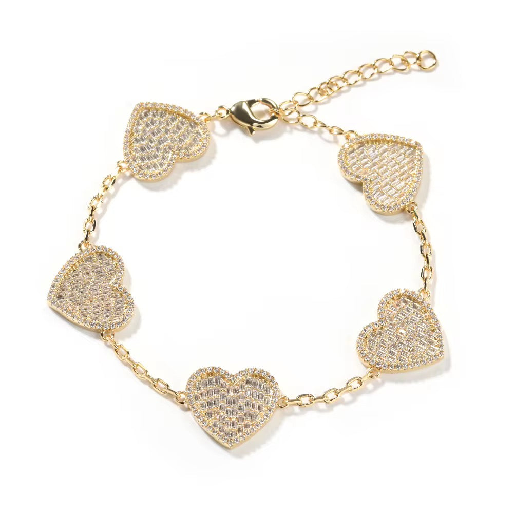 Forever Hearts - Gold CZ Bracelet