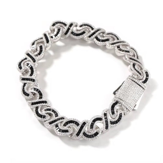 Zola - Silver/black CZ Bangle