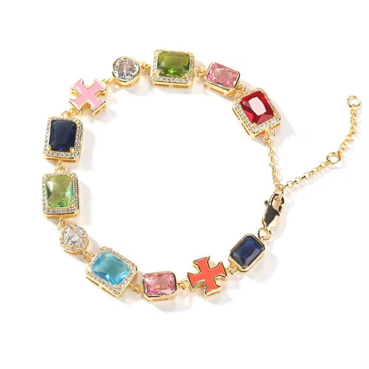 Cherished - Multicolored Gold CZ Bracelet