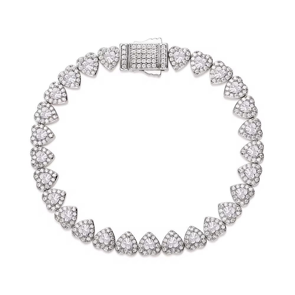 Veda Hearts - Silver CZ Bracelet